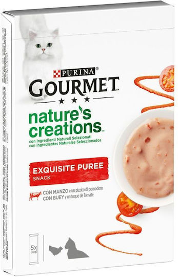 Purina Nasses Katzenfutter für Erwachsene Katzen in Beutel mit Rindfleisch, Fleisch, Fisch und Gemüse 5x10g