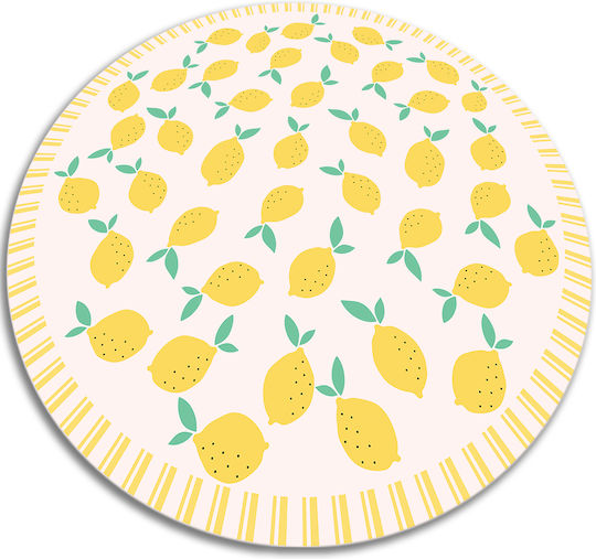 Tulup Rundes Küchenmatte Mit Zitronen 120cm