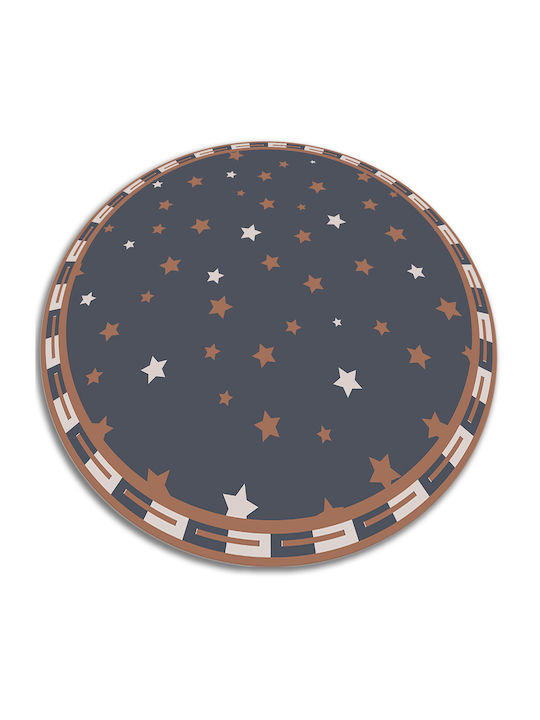 Tulup Στρογγυλό Χαλάκι Κουζίνας 100x100cm 010260360780000019779 Γεωμετρικά Αστέρια