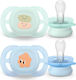 Philips Ultra Start Orthodontic Silicone Pacifiers with Case Coral for 0-2 Months 2 Pieces