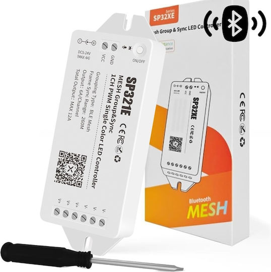 Sp321e Controller Bluetooth Mesh Dimmer App Control Led Monochrome Strip 12a 5-24v Max 288w