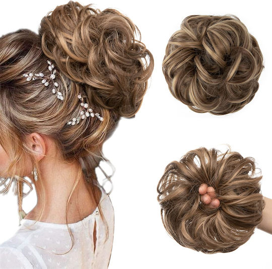Synthetic Hair Synthetic Clip-in Bun Ponytail Wavy Blonde Brown