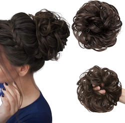 Synthetic Hair Synthetic Clip-in Bun Ponytail Wavy Dark Brown