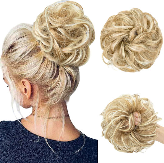 Păr Sintetic Coc Însurubat Clip-in Coada De Cal Ondulat Blond Natural
