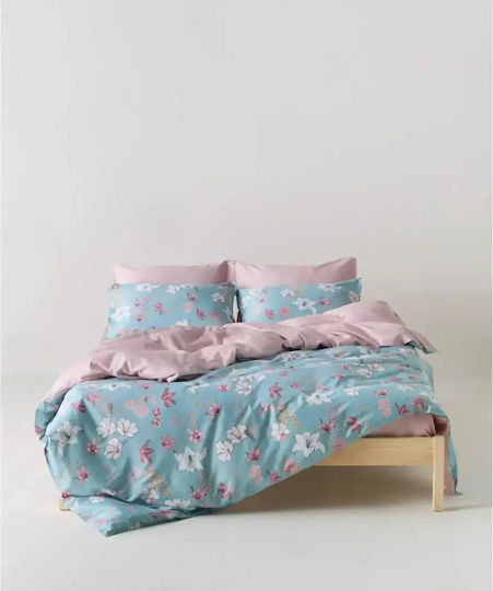 Kentia Darlyn Bed Sheets Set King Size 270x270cm Ciel Pink White Yellow 4 Pieces
