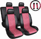 Car Seat Covers Set 11 Pieces Universal Pvc & Sponge Red Black 5 Seats