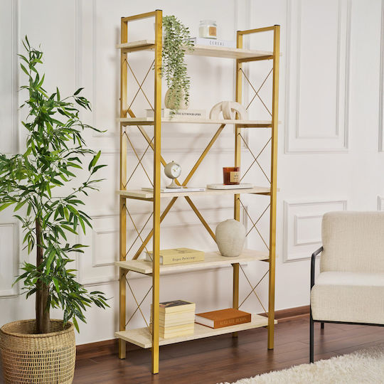 Bücherregal Elysian Gold 180x34x90cm