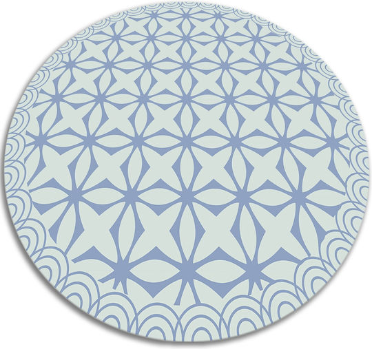 Tulup Round Kitchen Mat Waterproof Geometric Stars 140cm