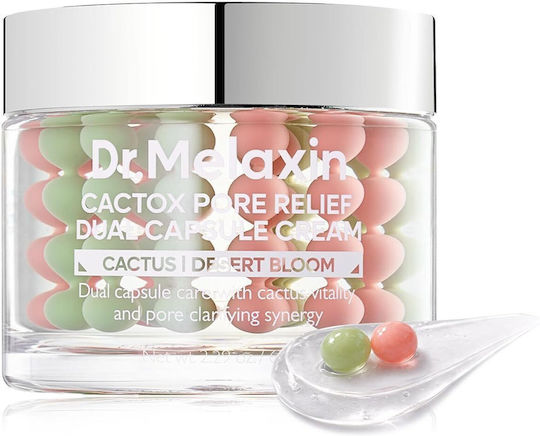Dr. Melaxin Cactox Pore Relief Dual Capsule Κρέμα Προσώπου για Ενυδάτωση, Σύσφιξη & Ατέλειες με Κολλαγόνο 65gr