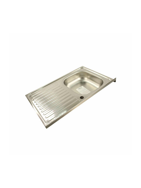 Eingebauter Küchenspüle Rechts Inox mit Wasserhahn M50xB80cm Graues
