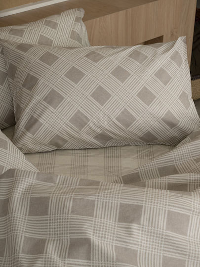 Sunshine Παπλωματοθήκη Βαμβακερή Μονή 170x250 Cotton Feelings 2072 Beige
