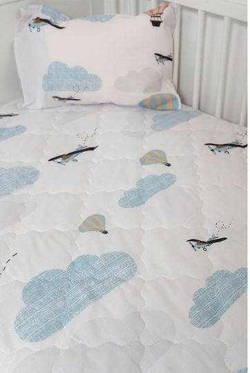 Viokarpet Naf Naf Little Ballons 305 White Grey Kids Quilt Set