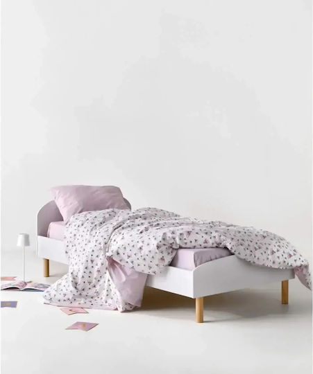 Kentia Kids Quilt Set Single with Pillowcase White-baby Pink 160x240cm