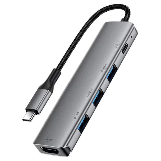 Acefast USB-C Dockingstation mit HDMI 4K PowerDelivery (PD) Grau (KF-6974316285915)