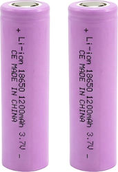 Avizar Pack 2 3.7v 1200mah Compact Electronic Rechargeable Lithium Batteries Pink