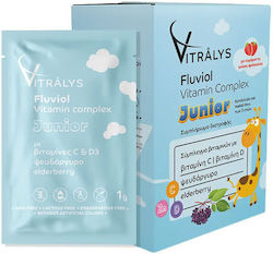 Vitralys Fluviol Junior Βιταμίνη Elderberry 15 φακελίσκοι