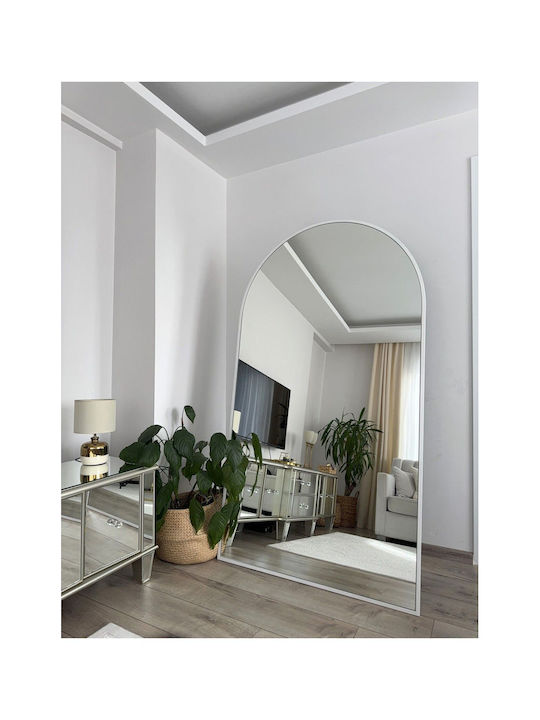 SteweHome Oglindă Ovală cu Ramă Metalică Albă 180x100cm