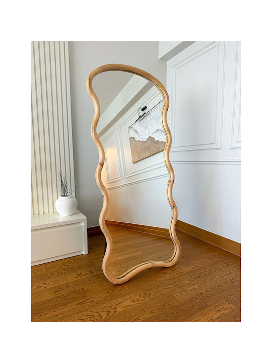 SteweHome Oval Mirror with Wooden Frame 180x80cm