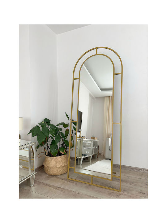 SteweHome Oval Mirror with Gold Metal Frame 180x70cm