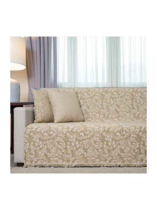 Cotone Silya Ριχτάρι Πολυθρόνας Chenille 180x170εκ. Μελί