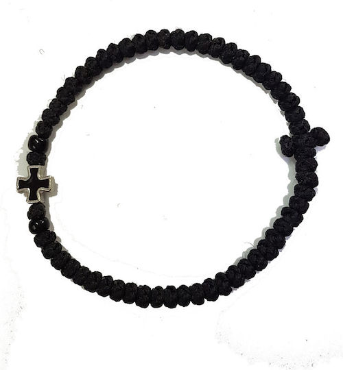 Black Fine Prayer Beads 33 Knots Black Bead Metal Cross Enamel