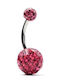 Silver And More Belly Button Piercing from Gold Plated Steel 10 x 5mm Pink