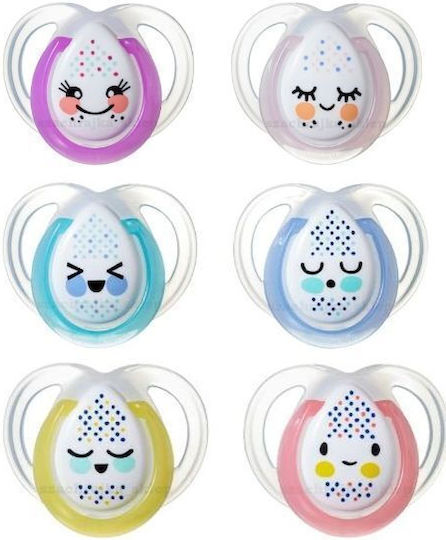 Tommee Tippee Ортодонтични Залъгалки Силикон Нощни За 0-6 Месеца 2 Броя