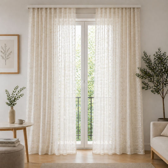 My Home Luxury Perdea Cu Coafură Ecru 270x280 cm