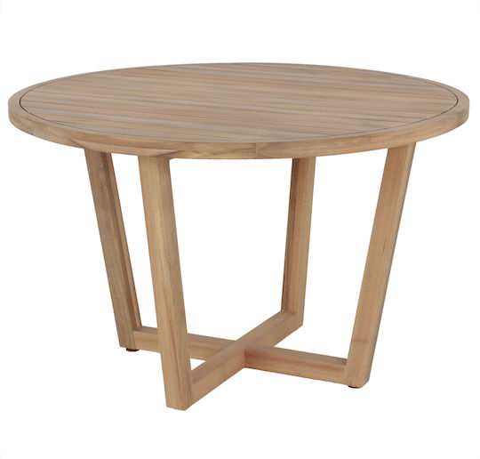 Paraiso Round Dining Table Made of Solid Wood Natural 120x120x75cm