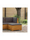 Wooden Cube Garden Stool with Cushion Brown 60x60x30cm