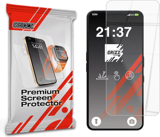 Grizzglass Hybridglass Tempered Glass Screen Protector Compatible Nothing Phone 3a Transparent
