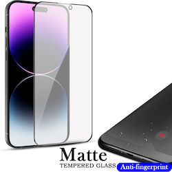 Матов Full Cover Full Glue Стъклен Протектор За Екран Apple iPhone 15 Pro Черен