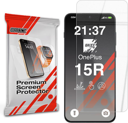 Grizzglass Hybridglass Tempered Glass Screen Protector Compatible Oneplus 15r Transparent