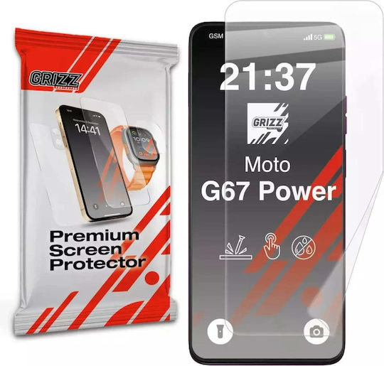 GrizzGlass Keramik-Displayschutzfolie Kompatibel mit Motorola Moto G67 Power Transparent