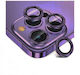 Full Glue Tempered Glass Rear Camera Protector Metal Frame Apple I Phone 15 Pro Pro Max Purple