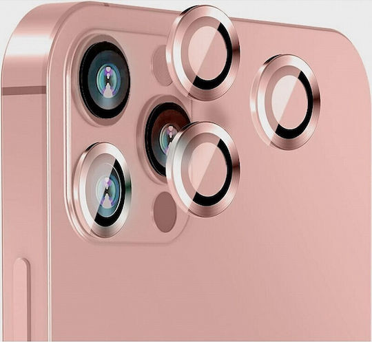Full Glue Camera Protection Glass Back Metallic Frame Apple I Phone 12 Pro Max Rose Gold