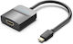 Vention Video Converter Usb Type-c T To Hdmi M 0.15m Maximum Resolution 4k At 30hz Gold-plated Connectors Pvc Abs Casing Black