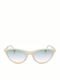 Unisex Sunglasses With Beige Frame And Green Lens