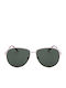 Sandro Unisex Sunglasses With Silver Frame And Green Lens