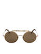 Sandro Unisex Sunglasses with Gold Frame and Brown Lens
