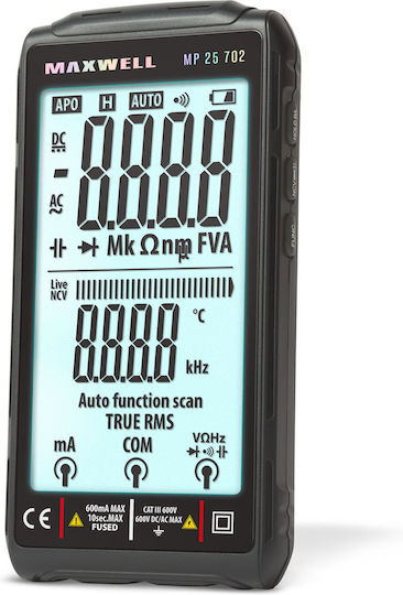 Multimetru Digital Automat 4.2 Inch Ecran Complet Type C Detectare Tensiune AC DC Negru Roșu
