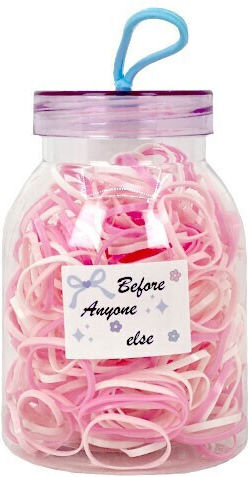 Mini Bänder Glas Kleine Haargummis Set 300 Stücke Rosa