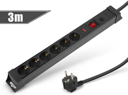 Power Strip Safety 6 Sockets with Switch and Cable 3m