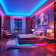 Bandă LED Impermeabilă 12V RGB Lumină 5m Tip SMD5050 cu Telecomandă