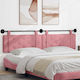 vidaXL LED Cushion for Headboard Fabric Pink 210x55cm