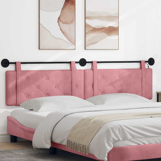 vidaXL LED Cushion for Headboard Fabric Pink 210x55cm