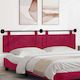 vidaXL Fabric Bed Headboard Pillow Red 210x55cm