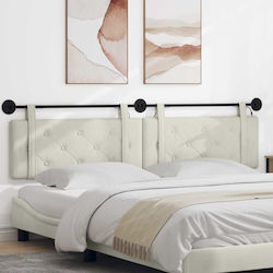vidaXL LED Headboard Cushion Fabric Beige 210x5...