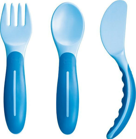 Mam Baby Besteckset mit Gabel Hellblau 2 Stück