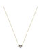 Halskette Talisman aus Gold 14K mit Zirkon Blau